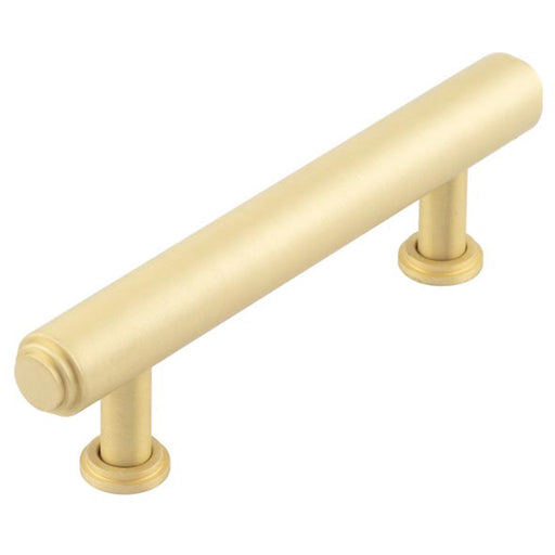 Elegant Stepped Cabinet Handle Satin Brass Finish 96mm Kitchen Drawer Pull Handle