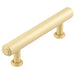 Elegant Stepped Cabinet Handle Satin Brass Finish 96mm Kitchen Drawer Pull Handle