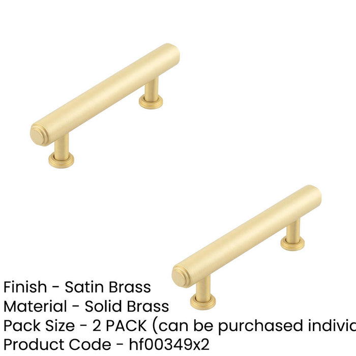 PACK Elegant Stepped Cabinet Handle Satin Brass Finish 96mm Kitchen Drawer Pull Handle (1)-1