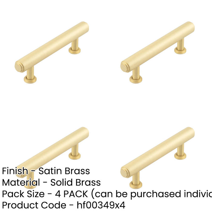 PACK Elegant Stepped Cabinet Handle Satin Brass Finish 96mm Kitchen Drawer Pull Handle-1