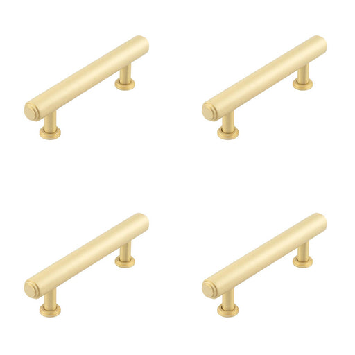 PACK Elegant Stepped Cabinet Handle Satin Brass Finish 96mm Kitchen Drawer Pull Handle