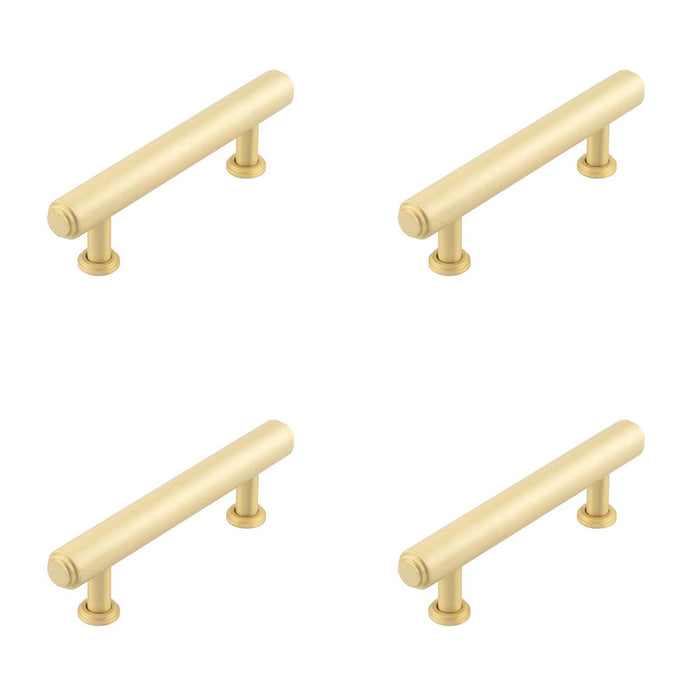 PACK Elegant Stepped Cabinet Handle Satin Brass Finish 96mm Kitchen Drawer Pull Handle
