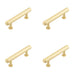 PACK Elegant Stepped Cabinet Handle Satin Brass Finish 96mm Kitchen Drawer Pull Handle