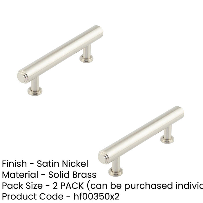 PACK Elegant 96mm Satin Nickel Stepped Cabinet Handle Sophisticated Interiors Kitchen Drawer Pull Handle (1)-1