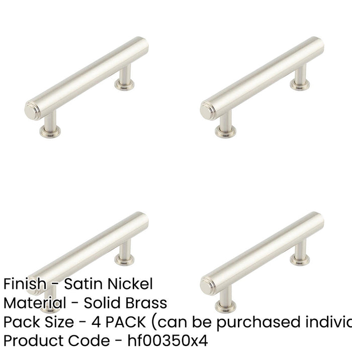 PACK Elegant 96mm Satin Nickel Stepped Cabinet Handle Sophisticated Interiors Kitchen Drawer Pull Handle-1