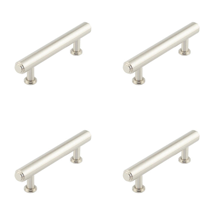 PACK Elegant 96mm Satin Nickel Stepped Cabinet Handle Sophisticated Interiors Kitchen Drawer Pull Handle