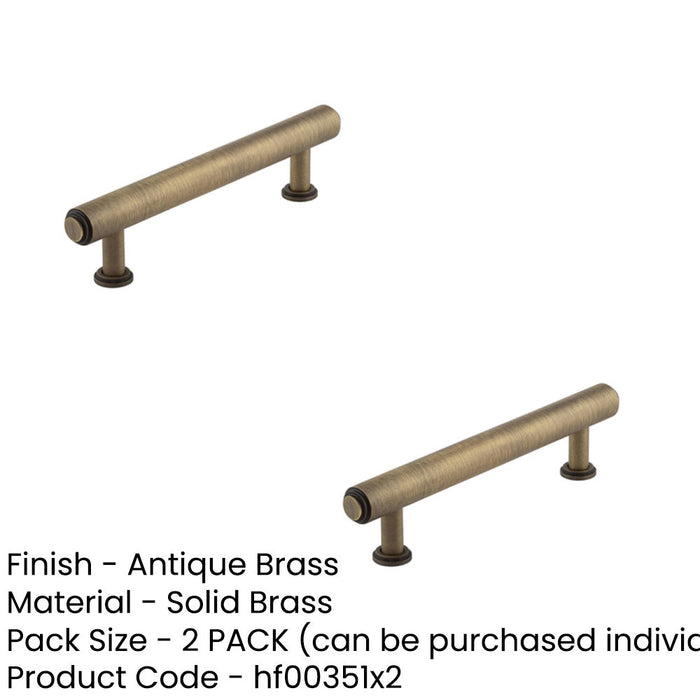 PACK Elegant Stepped Cabinet Handle 128mm Antique Brass Finish Kitchen Drawer Pull Handle (1)-1