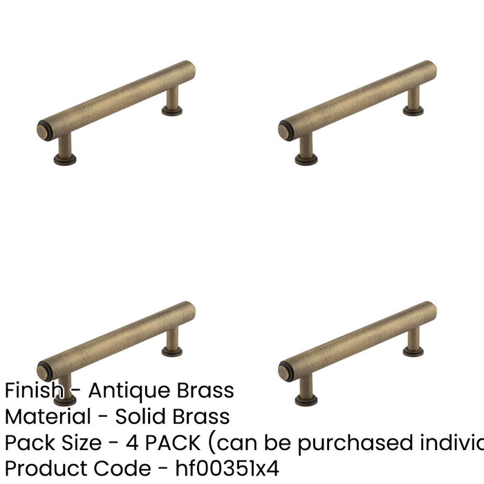 PACK Elegant Stepped Cabinet Handle 128mm Antique Brass Finish Kitchen Drawer Pull Handle-1