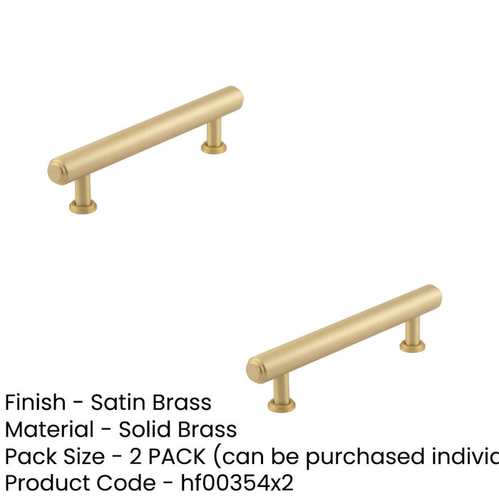 PACK Luxury Stepped Cabinet Handle Satin Brass 128mm Kitchen Drawer Pull Handle (1)-1