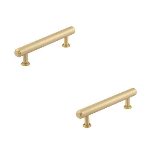 PACK Luxury Stepped Cabinet Handle Satin Brass 128mm Kitchen Drawer Pull Handle (1)