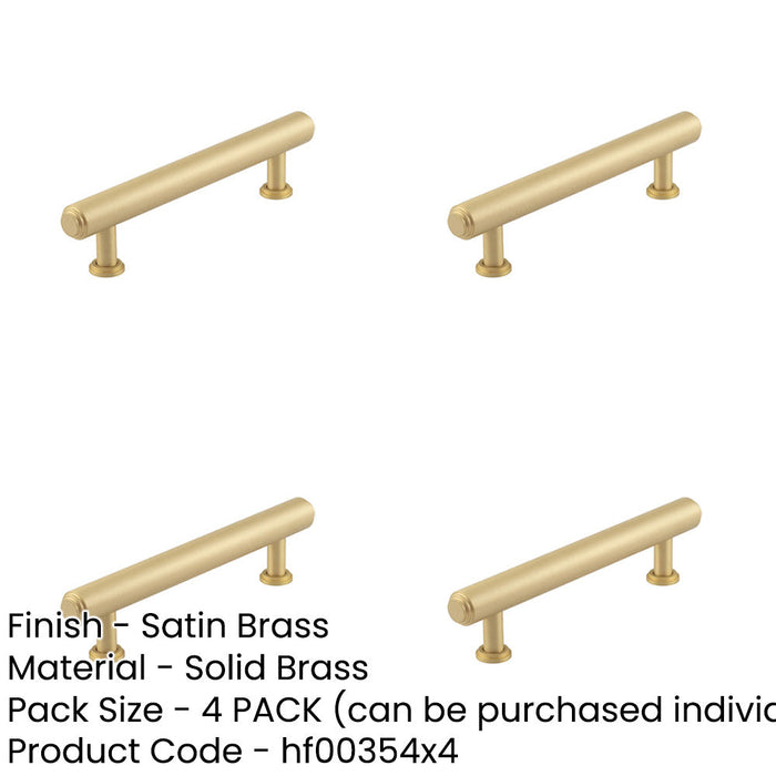 PACK Luxury Stepped Cabinet Handle Satin Brass 128mm Kitchen Drawer Pull Handle-1