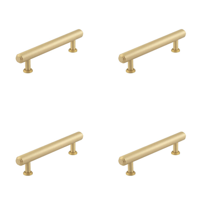PACK Luxury Stepped Cabinet Handle Satin Brass 128mm Kitchen Drawer Pull Handle