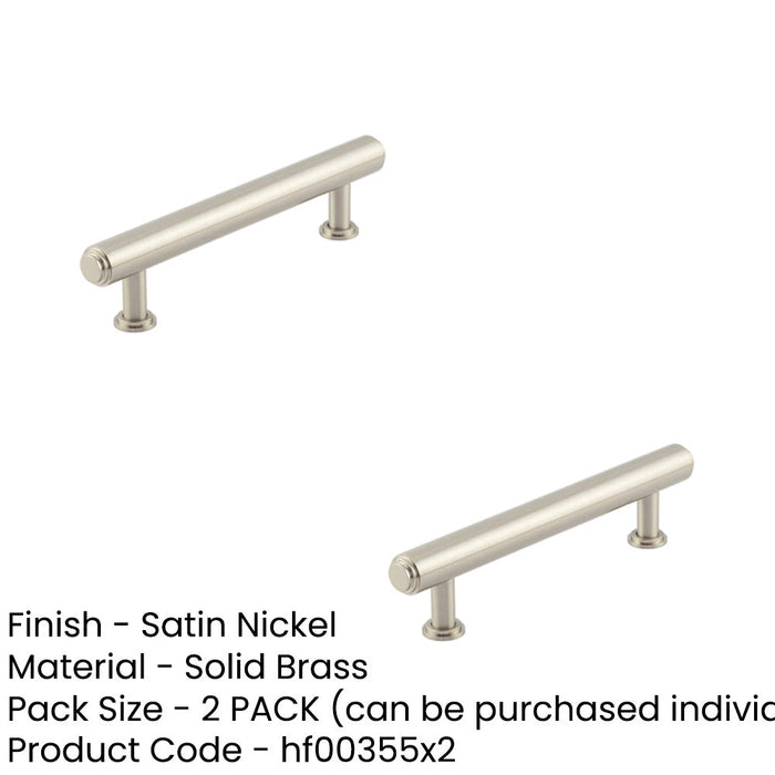 PACK Elegant 128mm Satin Nickel Stepped Cabinet Handle Luxury Interiors Kitchen Drawer Pull Handle (1)-1