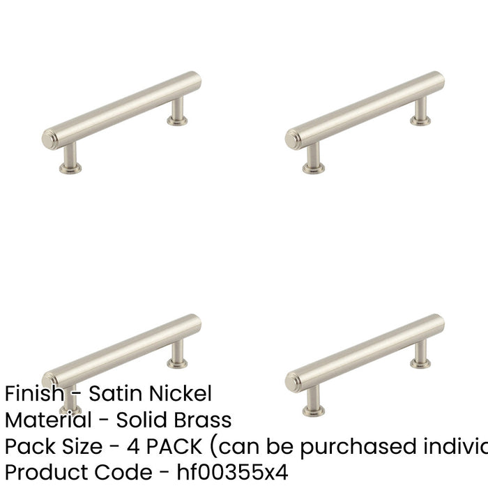 PACK Elegant 128mm Satin Nickel Stepped Cabinet Handle Luxury Interiors Kitchen Drawer Pull Handle-1