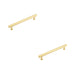 PACK Elegant Stepped Cabinet Handle Satin Brass 224mm Luxury Design Kitchen Drawer Pull Handle (1)