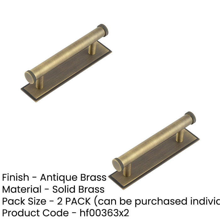 PACK Stylish 96mm Antique Brass Cabinet Handle with Stepped Backplate Kitchen Drawer Pull Handle (3)-1