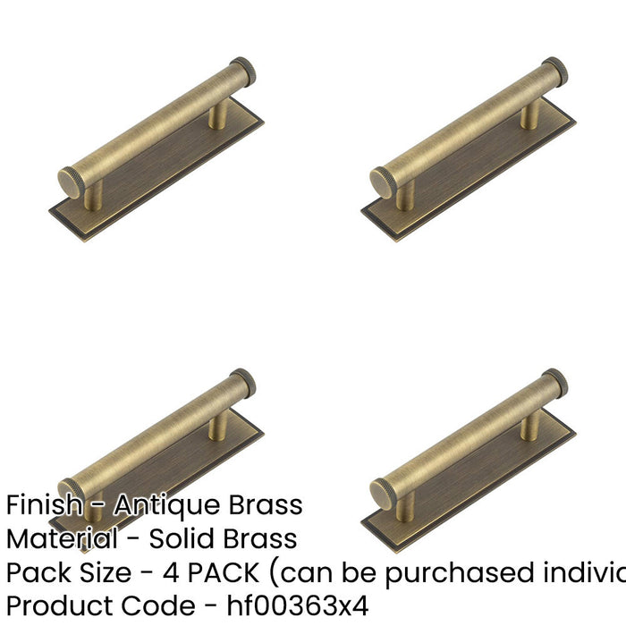 PACK Stylish 96mm Antique Brass Cabinet Handle with Stepped Backplate Kitchen Drawer Pull Handle-1