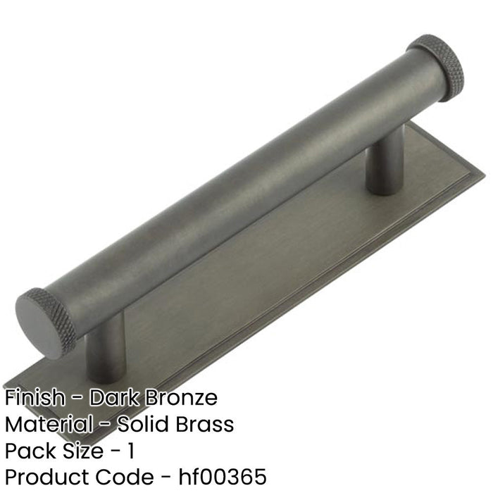 Stylish 96mm Center Stepped Backplate Cabinet Handle Dark Bronze Kitchen Drawer Pull Handle-1