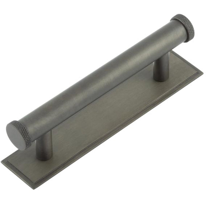 Stylish 96mm Center Stepped Backplate Cabinet Handle Dark Bronze Kitchen Drawer Pull Handle