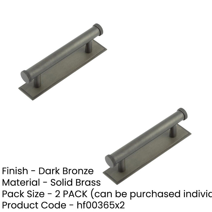 PACK Stylish 96mm Center Stepped Backplate Cabinet Handle Dark Bronze Kitchen Drawer Pull Handle (1)-1