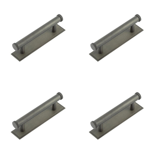 PACK Stylish 96mm Center Stepped Backplate Cabinet Handle Dark Bronze Kitchen Drawer Pull Handle