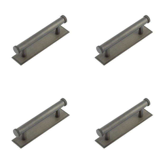 PACK Stylish 96mm Center Stepped Backplate Cabinet Handle Dark Bronze Kitchen Drawer Pull Handle