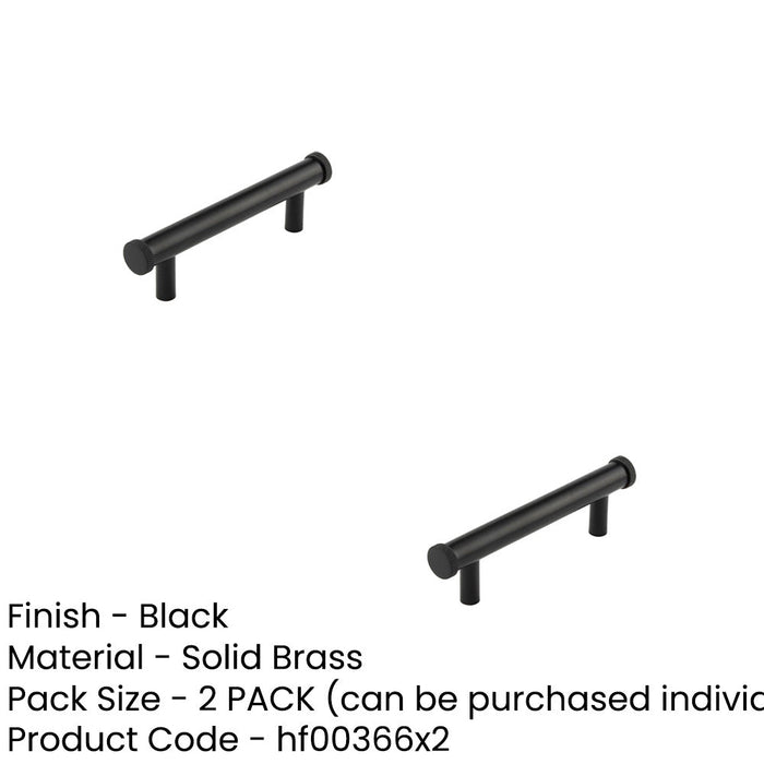 PACK Stylish Matt Black 96mm Cabinet Handle with Knurled Diamond Design Kitchen Drawer Pull Handle (1)-1