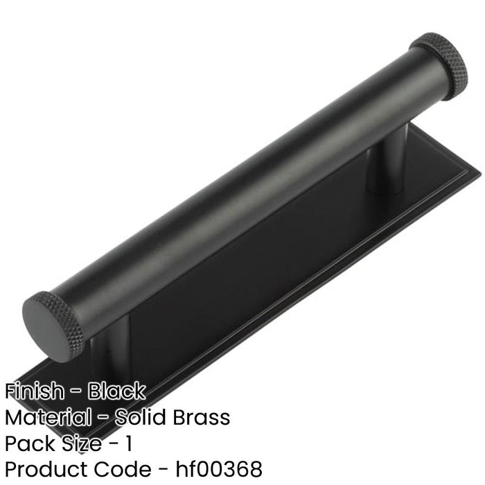 Stylish 96mm Cabinet Handle with Stepped Backplate Matt Black Finish Kitchen Drawer Pull Handle-1