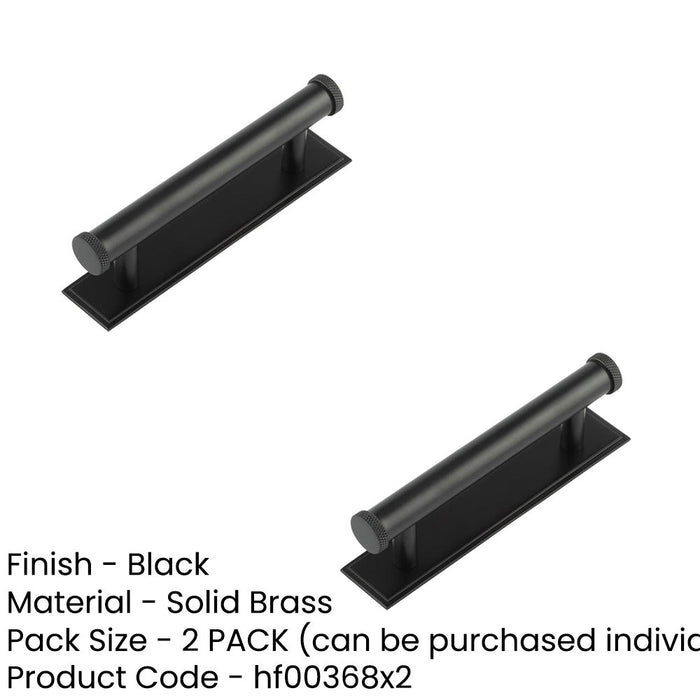 PACK Stylish 96mm Cabinet Handle with Stepped Backplate Matt Black Finish Kitchen Drawer Pull Handle (2)-1