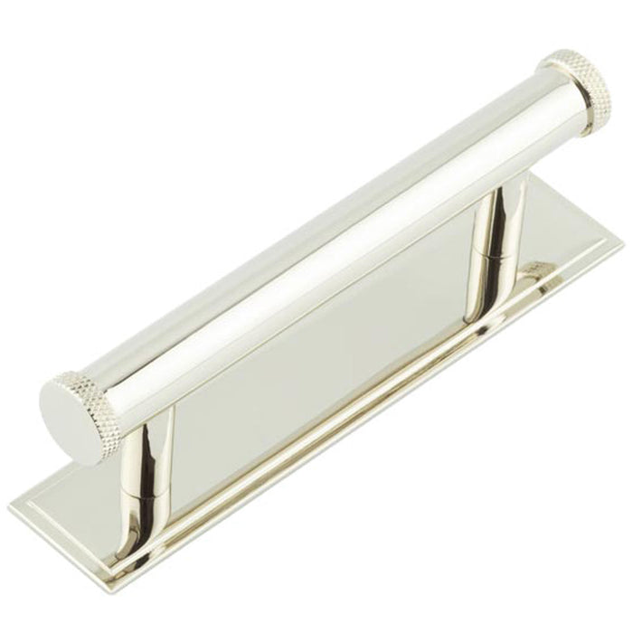Stylish 96mm Polished Nickel Cabinet Handle with Stepped Backplate Kitchen Drawer Pull Handle