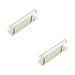 PACK Stylish 96mm Polished Nickel Cabinet Handle with Stepped Backplate Kitchen Drawer Pull Handle (2)