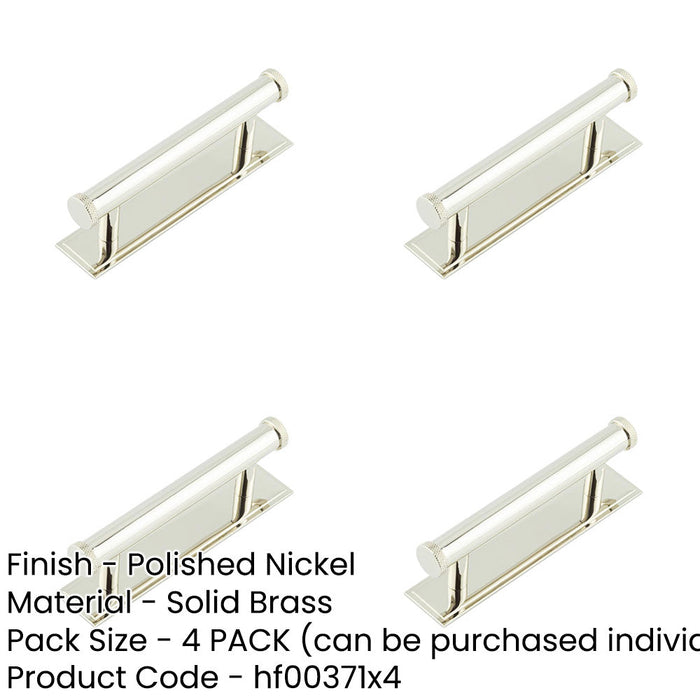 PACK Stylish 96mm Polished Nickel Cabinet Handle with Stepped Backplate Kitchen Drawer Pull Handle-1