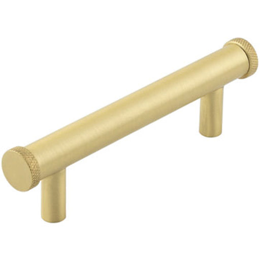 Satin Brass Cabinet Handle with 96mm Centers Stylish Diamond Design Kitchen Drawer Pull Handle