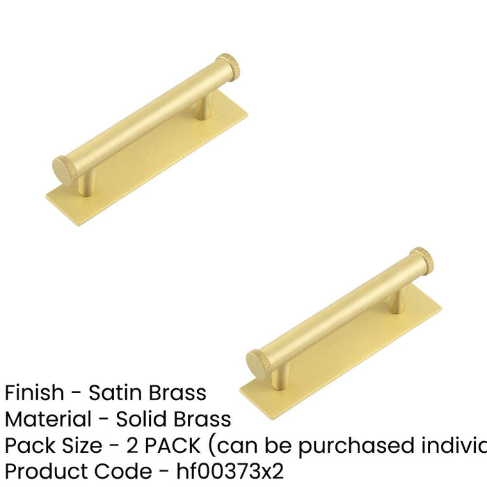 PACK Stylish 96mm Satin Brass Cabinet Handle with Plain Backplate Kitchen Drawer Pull Handle (1)-1