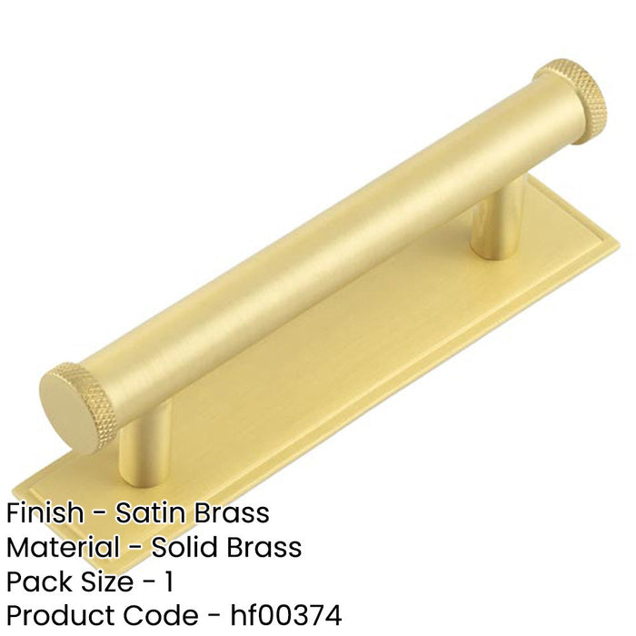 Stylish 96mm Satin Brass Cabinet Handle with Stepped Backplate Kitchen Drawer Pull Handle-1