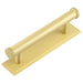Stylish 96mm Satin Brass Cabinet Handle with Stepped Backplate Kitchen Drawer Pull Handle