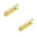 PACK Stylish 96mm Satin Brass Cabinet Handle with Stepped Backplate Kitchen Drawer Pull Handle (3)