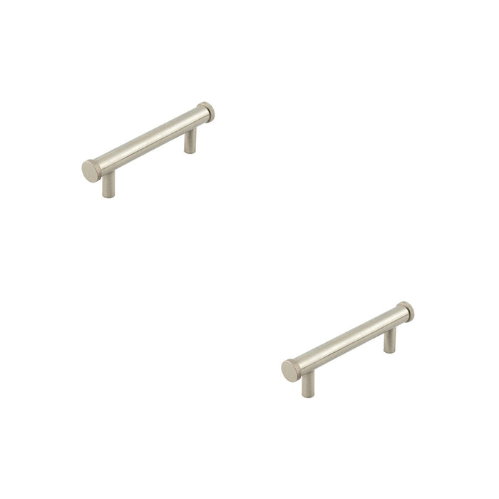 PACK Stylish 96mm Satin Nickel Cabinet Handle with Knurled Design Kitchen Drawer Pull Handle (2)