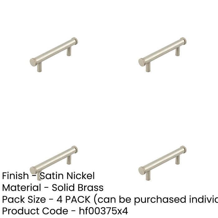 PACK Stylish 96mm Satin Nickel Cabinet Handle with Knurled Design Kitchen Drawer Pull Handle-1