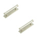 PACK Satin Nickel Cabinet Handle with Stepped Backplate 96mm Centers Modern Interiors Kitchen Drawer Pull Handle (1)