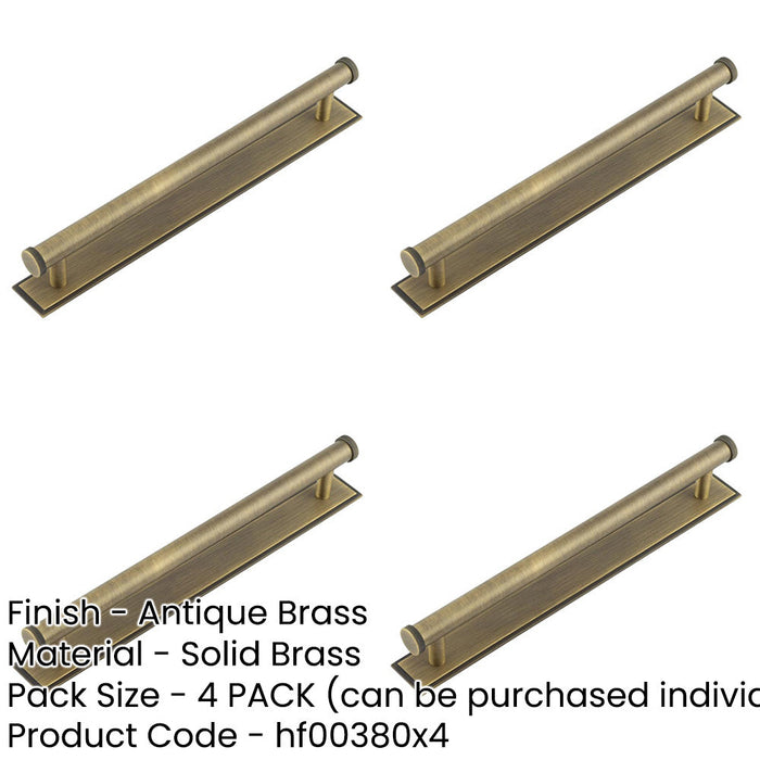 PACK Stylish 224mm Antique Brass Cabinet Handle with Stepped Backplate Kitchen Drawer Pull Handle-1