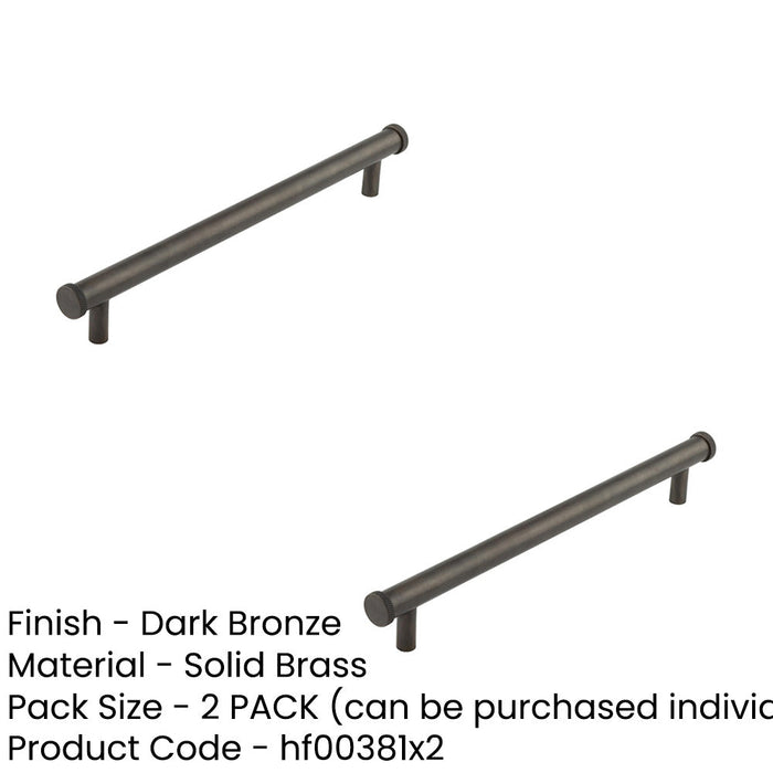 PACK Stylish Dark Bronze Cabinet Handle with 224mm Centers Kitchen Drawer Pull Handle (2)-1