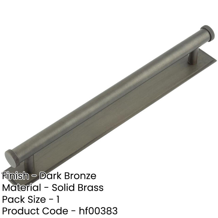 Stylish Dark Bronze Cabinet Handle with Stepped Backplate 224mm Centers Kitchen Drawer Pull Handle-1