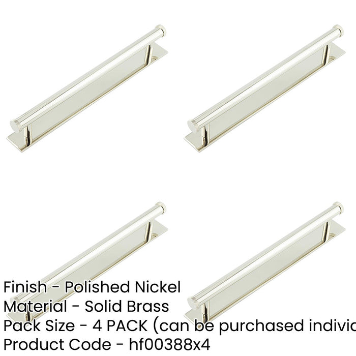 PACK Stylish 224mm Polished Nickel Cabinet Pull Handle with Plain Backplate Kitchen Drawer Pull Handle-1