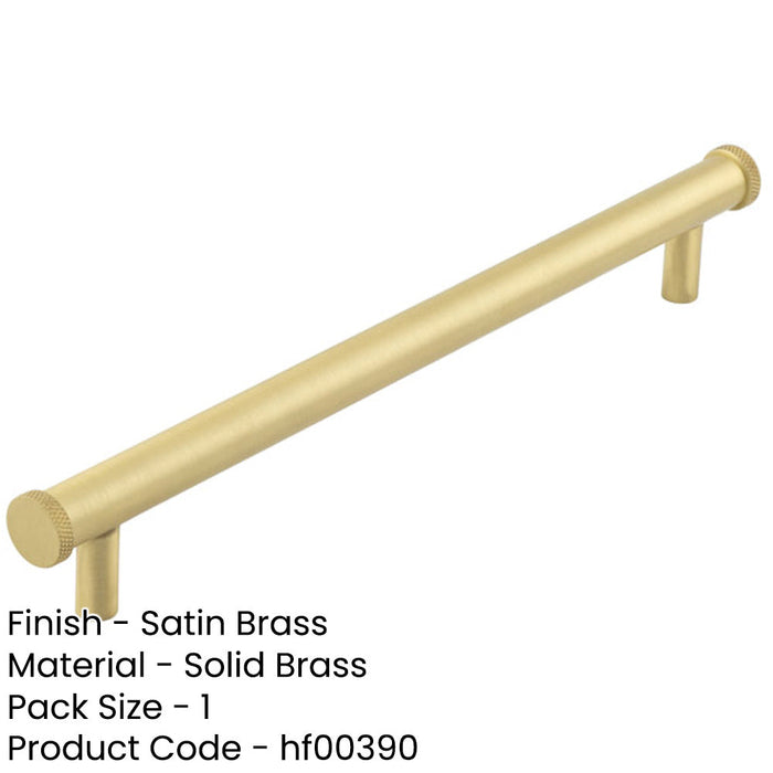 Stylish Satin Brass Cabinet Handle 224mm Knurled Diamond Design Kitchen Drawer Pull Handle-1