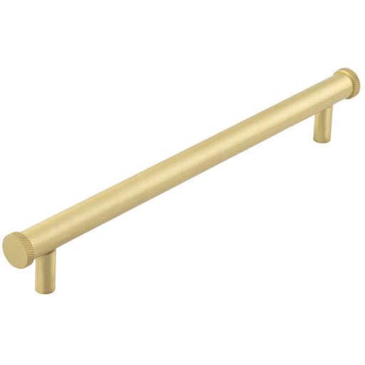 Stylish Satin Brass Cabinet Handle 224mm Knurled Diamond Design Kitchen Drawer Pull Handle