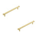 PACK Stylish Satin Brass Cabinet Handle 224mm Knurled Diamond Design Kitchen Drawer Pull Handle (1)