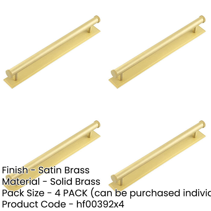 PACK Stylish 224mm Satin Brass Cabinet Handle with Stepped Backplate Kitchen Drawer Pull Handle-1