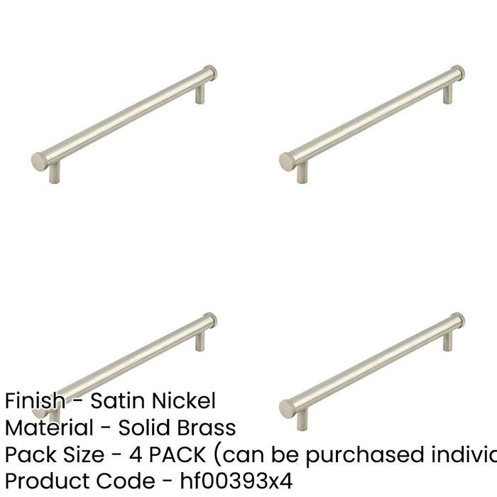 PACK Stylish Satin Nickel Cabinet Handle 224mm Ctrs Modern Homes Kitchen Drawer Pull Handle-1