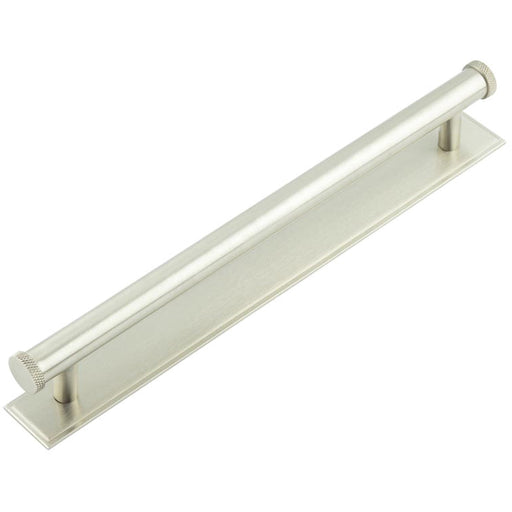 Stylish Satin Nickel Cabinet Handle with Stepped Backplate Kitchen Drawer Pull Handle